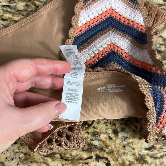 Aerie Crochet Cheekiest Tie Bikini Bottom Size M - Picture 6 of 7